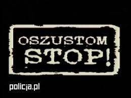 Napis oszustwom stop i pod tekstem napis policja .pl